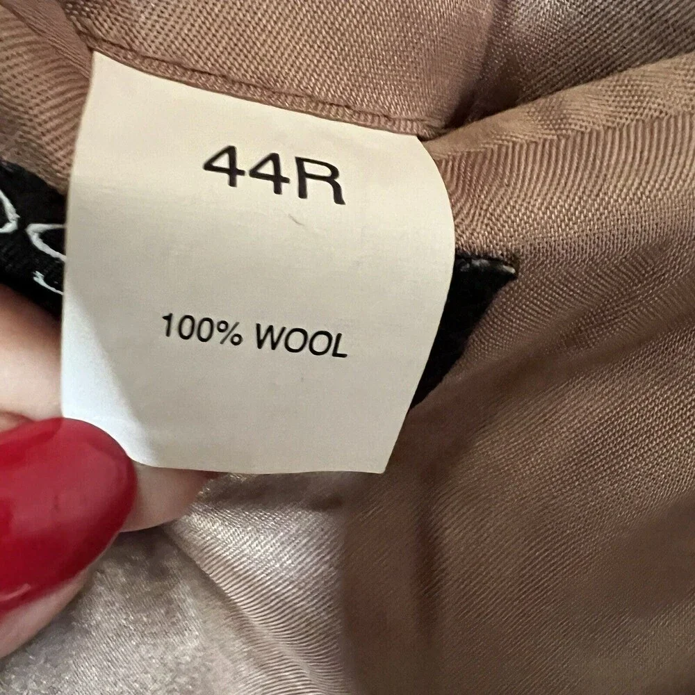 Jos A Bank Mens Two-Button Blazer Wool Brown Sport Coat Jacket Size 44R